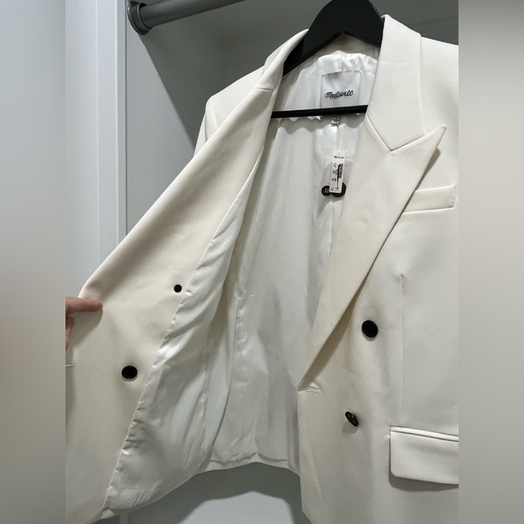 MADEWELL Tuxedo Blazer in Winter White $238 NT118 wardrobe staple size 4 NEW - Picture 12 of 17